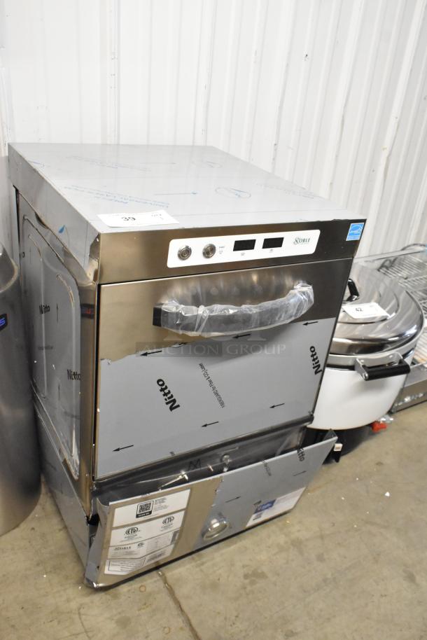 Brand new Noble 495HTGW22 stainless steel underbar glass washer. Scratch and dent. 2024 model, high-temp, 208/240 volts, 1 phase.