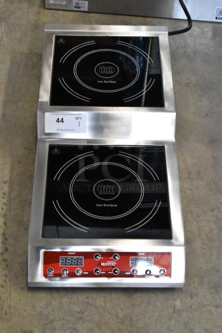 BRAND NEW SCRATCH AND DENT! 2025 Avantco 177IC35SU Stainless Steel Double Countertop Step-Up Induction Range / Cooker. 208-240 Volts, 1 Phase. - Item #1209626