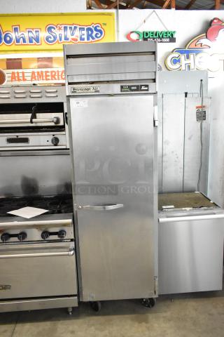 Beverage Air ER24-1AS Stainless Steel Commercial Single Door Reach In Cooler w/ Poly Coated Racks on Commercial Casters. 115 Volts, 1 Phase. - Item #1209633