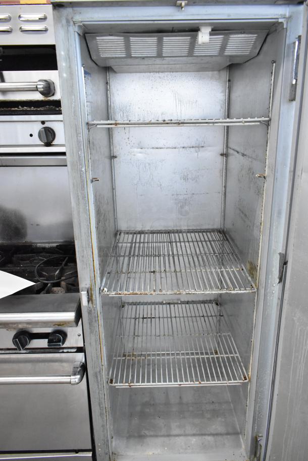 Beverage Air ER24-1AS stainless steel single door cooler with poly coated racks, commercial casters. 115V, 1 phase.