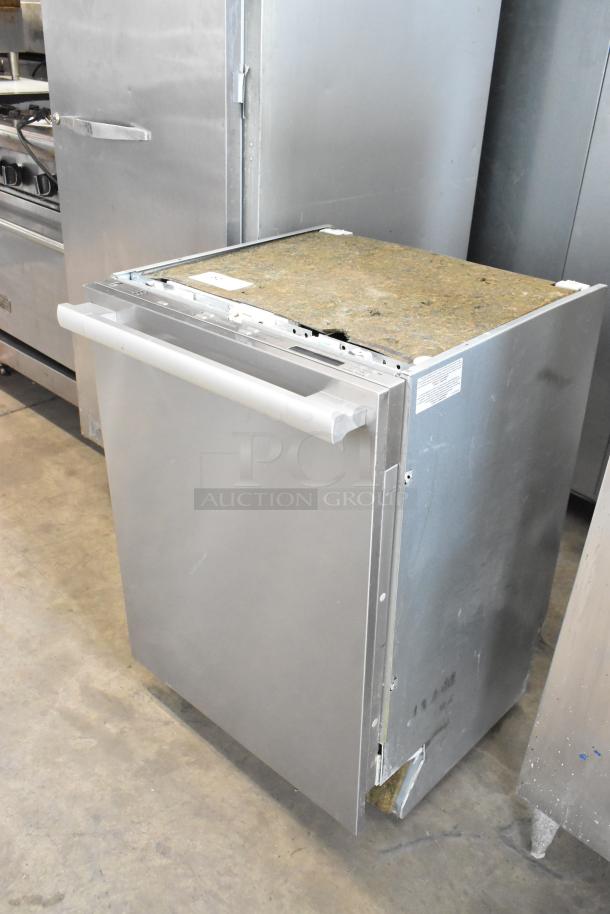 Miele G 6875 SCVi SF stainless steel undercounter dishwasher, 115 volts, 1 phase, visible panel and insulation; good condition.