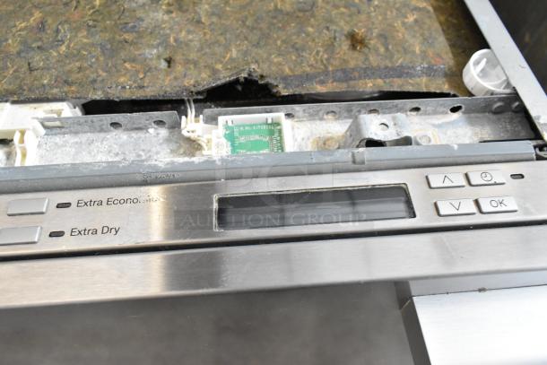 Miele G 6875 SCVi SF stainless steel dishwasher, undercounter model, features Extra Economy and Extra Dry settings.