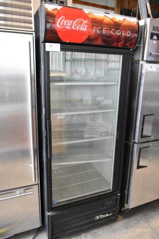 True GDM-26EM Metal Commercial Single Door Reach In Cooler Merchandiser w/ Poly Coated Racks. 115 Volts, 1 Phase. - Item #1209639