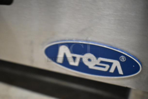 Atosa stainless steel gas-powered flat top griddle with logo visible on front panel. Excellent for commercial use.