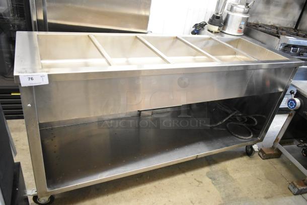Win Depot WBFHT-500 stainless steel steam table, electric, 208V, 1 phase, with under shelf, commercial grade.