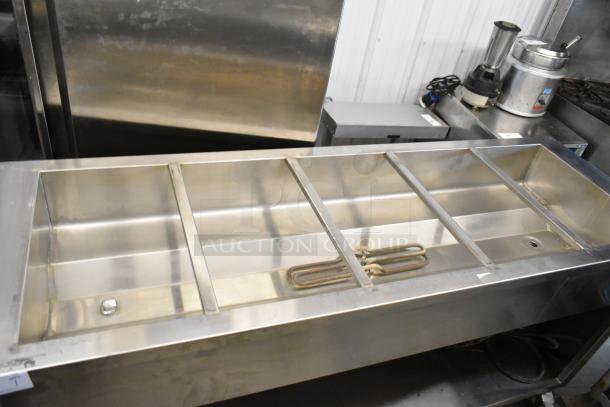 Win Depot WBFHT-500 stainless steel commercial steam table with under shelf, 208V, in good condition.