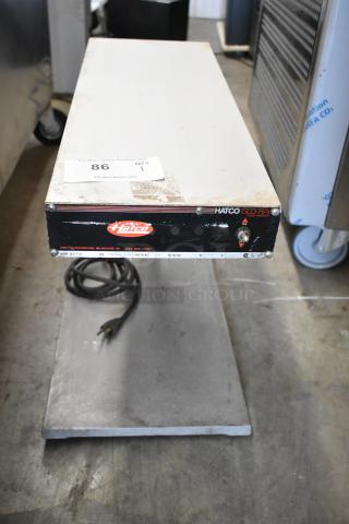 Hatco GRFFB metal commercial countertop heat strip/warmer, 120V, 1 phase. Visible wear on surface, includes power cord.