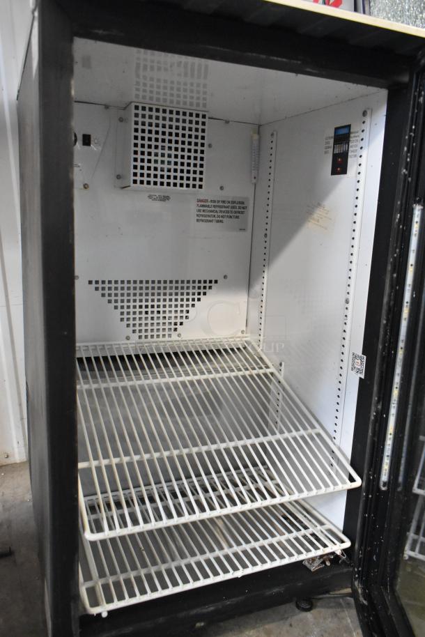 2019 True GDM-06-34-HC Metal Mini Cooler Merchandiser, 115V, 1 Phase. Features white wire shelving and internal ventilation.