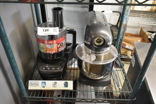 Farberware dough mixer and Black & Decker food processor, display units, excellent condition, bid for 2 items.