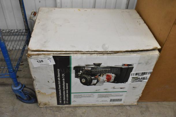 Shurlift 8458127 Hydraulic Power Unit with Reservoir, new in original box showing product image and labels.