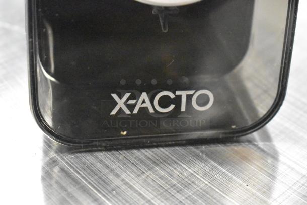 Brand new X-acto 1818XX electric pencil sharpener, scratch and dent, countertop model, 120 volts, 1 phase.