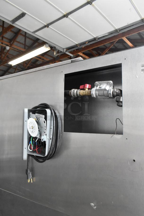 Marsal & Sons SD448 stainless steel pizza oven, 95,000 BTU, natural gas powered, exposed wiring and gas connections visible.