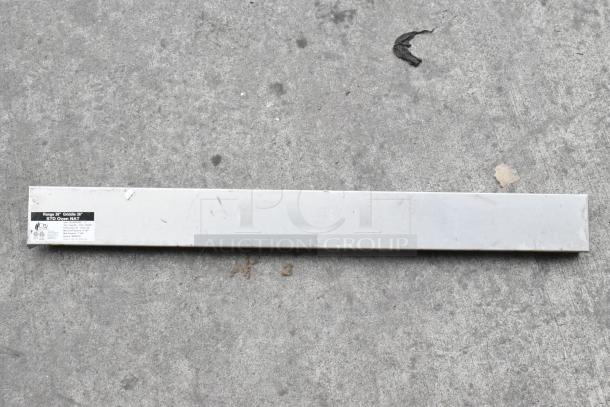 Stainless steel component with visible label showing model details for Cooking Performance Group Griddle Oven series.