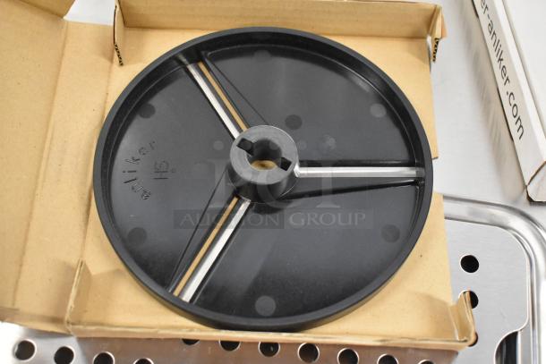 Brand new Brunner Anliker food processor blade in box. Features "Anliker HS" marking. Bid includes 11 blades.