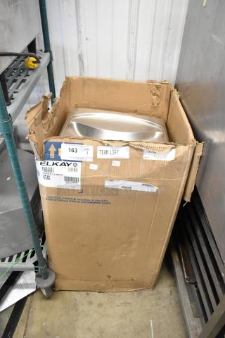 BRAND NEW SCRATCH AND DENT Elkay EZSTL8SC wall mount bi-level ADA cooler in original box; box shows wear.