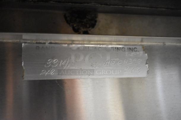 Stainless steel commercial electric steam table with label showing "3311, 208", model ARJ04398, 208 volts.