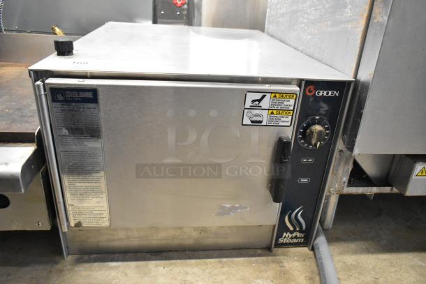 Groen HY-3E HyPer Steam stainless steel commercial countertop electric steamer, single deck, 240V, 3-phase, used condition.
