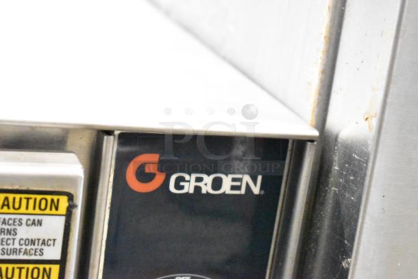 Groen HY-3E STEAMER commercial electric steam cabinet, stainless steel, countertop, single deck, 240V, 3-phase, logo visible.