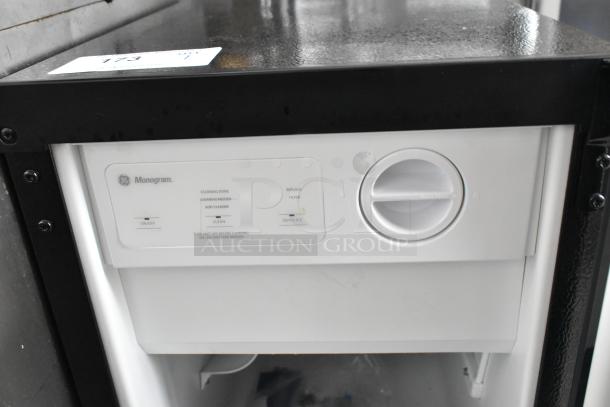 General Electric ZDIS15SSHRHA stainless steel ice machine, Monogram label, 115V, 1-phase, commercial use, clean panel.