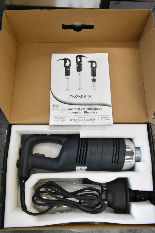 BRAND NEW AvaMix 928IBHDW10 Heavy-Duty Immersion Blender with 10" Whisk, 1 1/4 hp, 120 Volts, in box with manual.