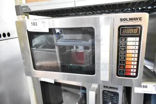 Brand new Solwave 180MW1000SS stainless steel commercial microwave, scratch and dent, with push button controls, 120V.