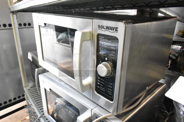 Brand new Solwave 180MW1000D stainless steel commercial microwave, dial control, 120V, scratch and dent condition.