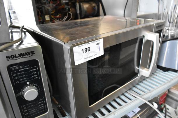 Brand new Solwave 180MW1000SS stainless steel commercial microwave, scratch and dent, push button controls, 120V, 1 Phase.