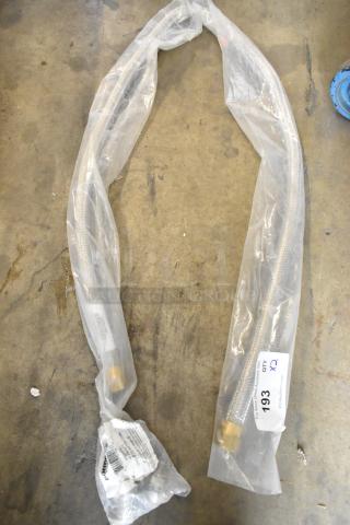 New Dormont WD5B2Q72 72" water hose, braided stainless steel, brass connections, original packaging, bid for 2 hoses.