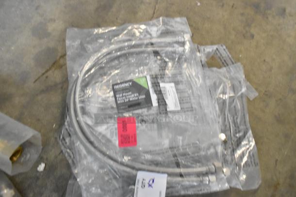 Brand new Regency 600FIK12NPT24HOSEKIT water hose kit, packaged. Includes fittings, unopened, ideal for plumbing needs.