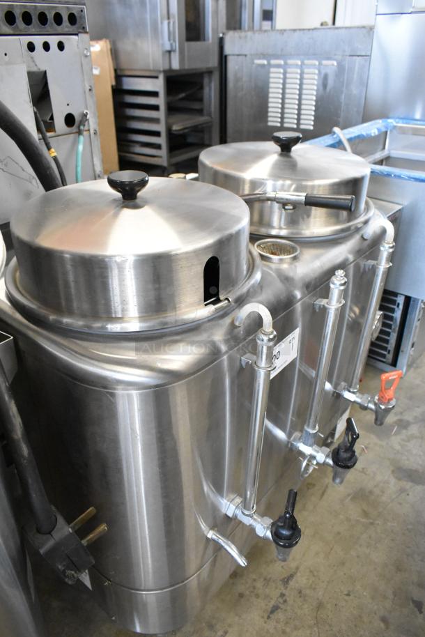 Curtis SCRU-300-12 stainless steel commercial coffee urn, dual spouts, excellent condition, 208/220V, 1 phase.