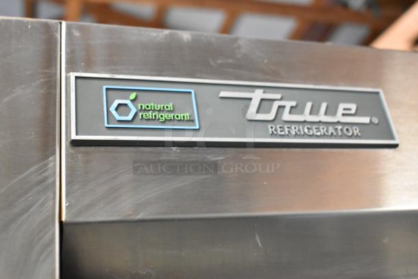 2021 True T-35-HC Commercial Cooler, 2-door, stainless steel, on casters, 115V, natural refrigerant label visible.