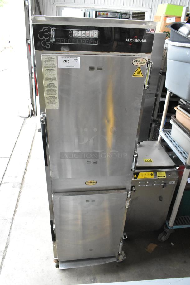 2019 Alto Shaam 1200-SK/III Halo Heat Stainless Steel Smoker Oven, with Cook & Hold feature, on commercial casters.