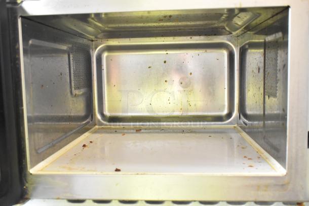 2022 Solwave 180MW112T stainless steel commercial microwave interior; shows signs of use. 120V, 1 phase.