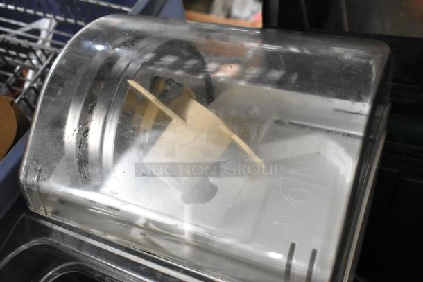 Assorted tier lot featuring clear poly bins, utensils, and drop-in bins. Items show signs of use, ideal for organization.