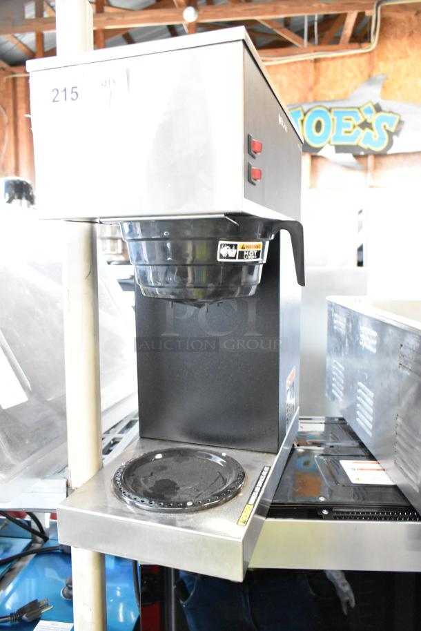 2022 Bunn VPR stainless steel commercial coffee machine, 2-burner, countertop model, 120V, well-maintained condition.