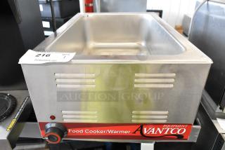 Avantco 177W50CKR stainless steel commercial food warmer, 120 volts, 1 phase, with control knob and branding label.