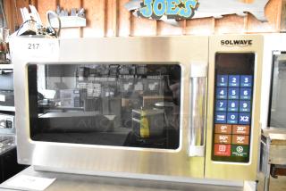 2023 Solwave 180MW112T stainless steel commercial microwave, 1.2 cu. ft. interior, push button controls, model 180MW112T.