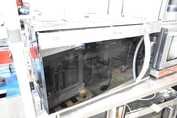 2025 Whirlpool WMMS3330RZ01 stainless steel microwave oven, brand new with scratch and dent. 120V, 1 Phase, visible label.