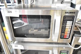 Brand new Solwave 180MW1000SS stainless steel commercial microwave with push button controls, 2023 model. 120V, 1 Phase.