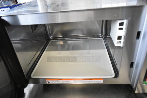 Brand new Winco Spectrum EMW-1000ST microwave, stainless steel, scratch and dent, push button controls, 120V, 1 phase.