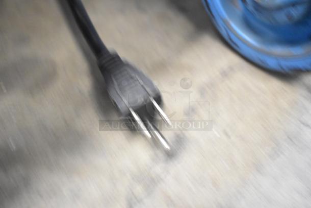 Alt text: Plug for 2023 Avantco 177HDC36 metal countertop heated display case, showing electrical connection. Glass missing.