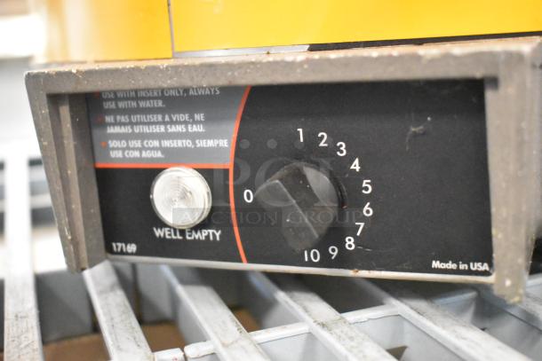 Vollrath HS-11 metal soup kettle warmer, 120 volts, commercial quality, with temperature dial, "Made in USA" label visible.