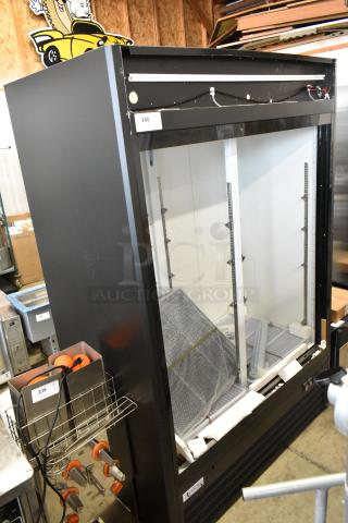 2025 Avantco model 178GDS47HCB, 53" black merchandiser refrigerator missing doors, LED lighting, 115 volts, 1 phase.