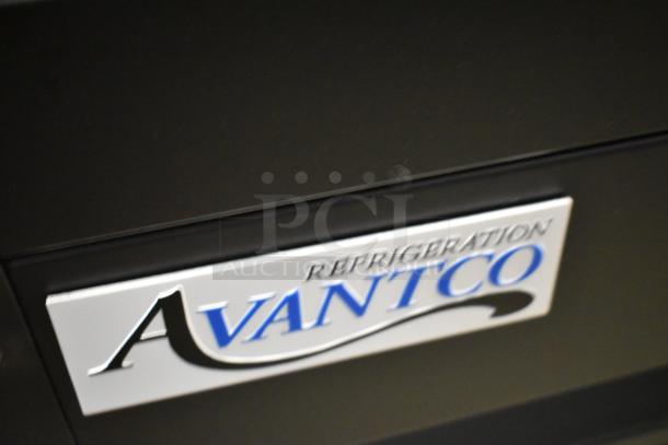 2025 Avantco 178GDS47HCB 53" black refrigerator. Missing doors, features LED lighting, customizable design. 115V, 1 phase.