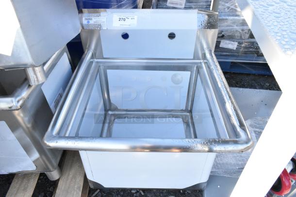 BRAND NEW Steelton 522CS11818N 23.5" stainless steel commercial sink, 18"x18"x12" bowl, scratch and dent condition, no legs.