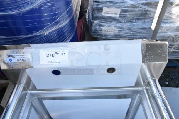 BRAND NEW Steelton 522CS11818N 23.5" stainless steel sink, 18-gauge, one compartment, no drainboard, no legs.