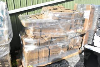 Pallet of 15 brand new scratch and dent items, including folding table dolly and shelf. Wrapped in plastic, some boxes show wear.