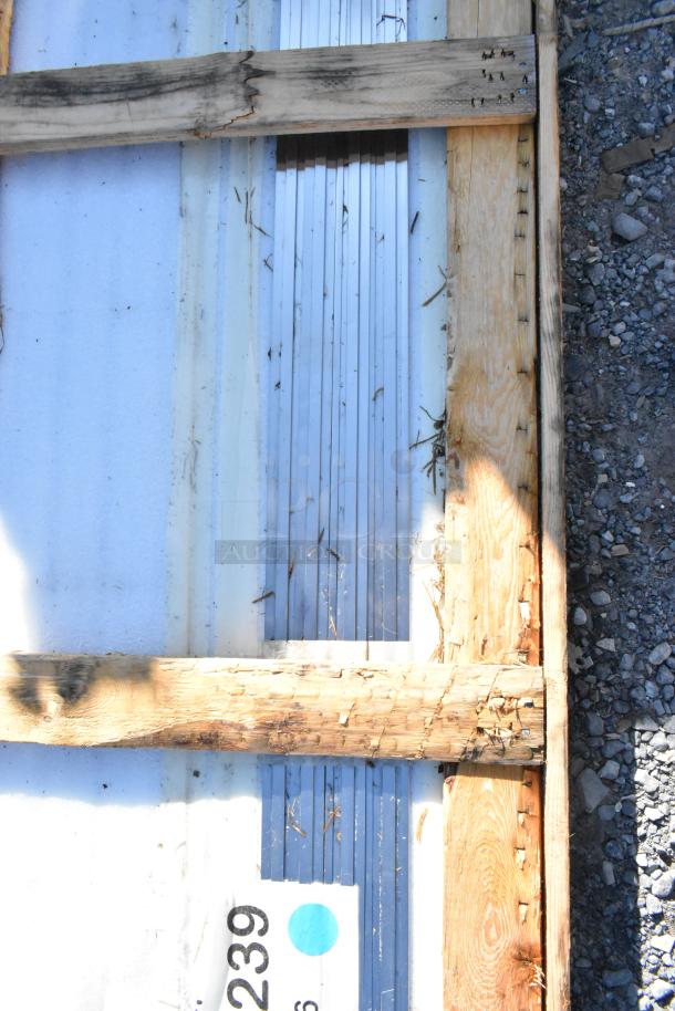 Brand new Halifax 421SSPAN410 48"x120" stainless steel wall panel, shown with minor scratches and dents, in protective packaging.