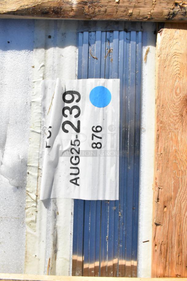 BRAND NEW Halifax 421SSPAN410 48"x120" stainless steel wall panel; minor scratches; auction tag with "AUG25-239".