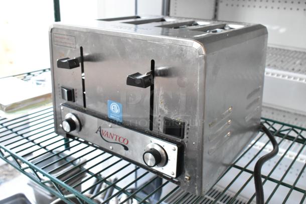 Brand new Avantco THD27208 4-slice toaster, medium-duty, wide slots, model 184THD27208, 208V, minor scratches.